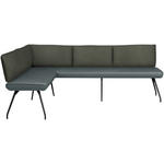 ECKBANK 165/225 cm  in Grau  - Schwarz/Grau, Design, Textil/Metall (165/225cm) - Moderano