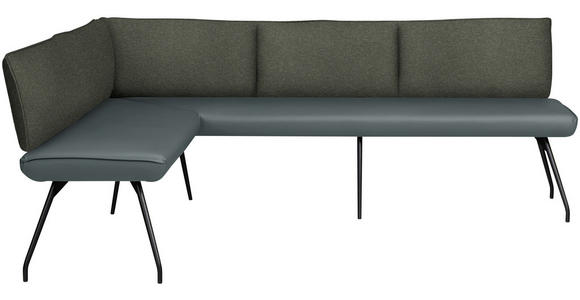 ECKBANK 165/225 cm  in Grau  - Schwarz/Grau, Design, Textil/Metall (165/225cm) - Moderano