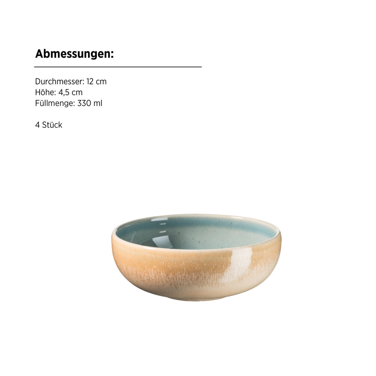 SCHÜSSELSET Candy 5-teilig  - Pastellblau, Basics, Keramik - Mäser