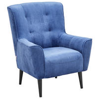 FOTEL - fekete/kék, Design, textil/fa (77/93/80cm) - MID.YOU