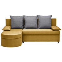 ECKSOFA in Webstoff Dunkelgrau, Senfgelb  159/196 cm  - Dunkelgrau/Anthrazit, Trend, Textil (159/196cm) - Ti'me