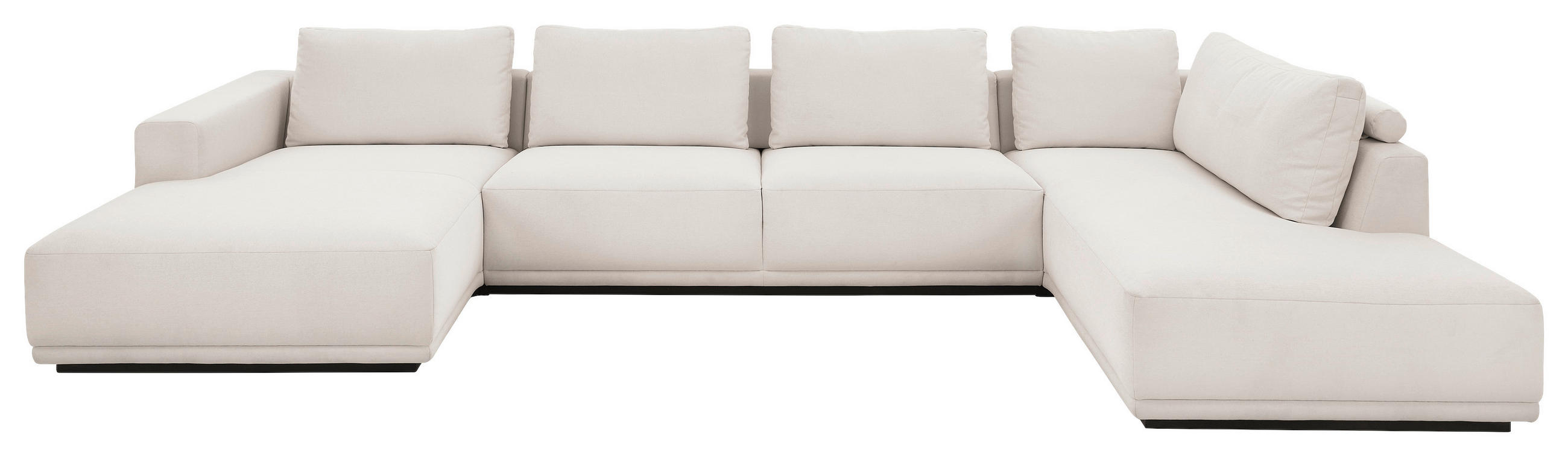 WOHNLANDSCHAFT Weiß Chenille  - Schwarz/Weiß, Design, Kunststoff/Textil (166/397/204cm) - Musterring