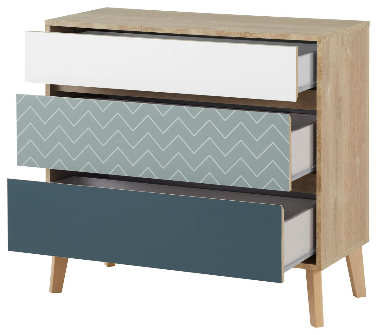 KOMMODE  in 94/86/40 cm  - Blau/Eichefarben, MODERN, Holz/Holzwerkstoff (94/86/40cm) - MID.YOU