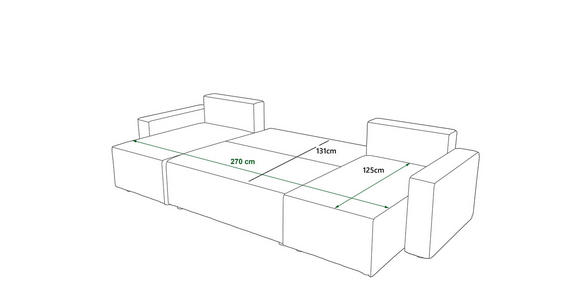WOHNLANDSCHAFT  in Cord Naturfarben  - Schwarz/Naturfarben, KONVENTIONELL, Kunststoff/Textil (140/305/140cm) - Carryhome