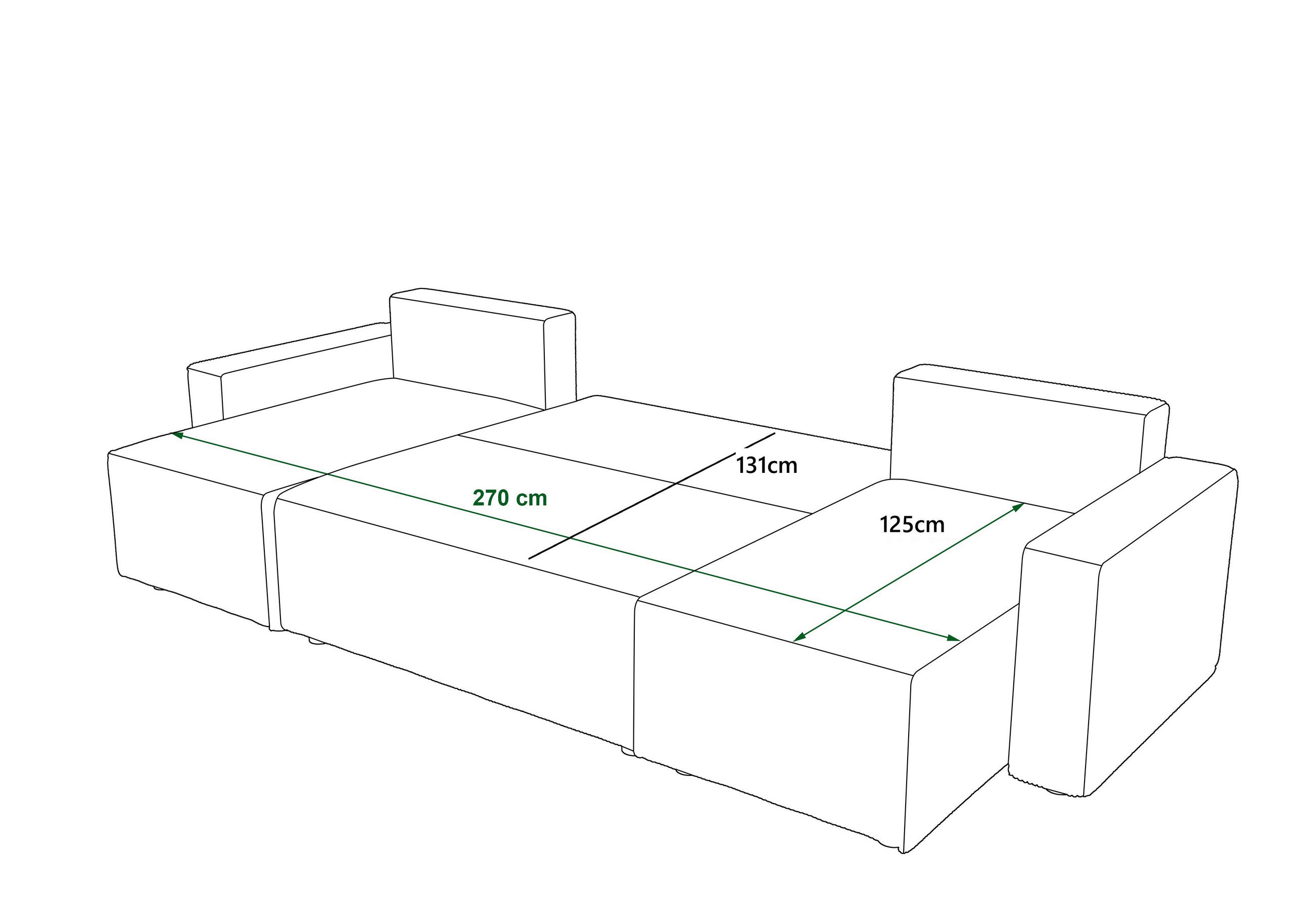 WOHNLANDSCHAFT  in Cord Naturfarben  - Schwarz/Naturfarben, KONVENTIONELL, Kunststoff/Textil (140/305/140cm) - Carryhome