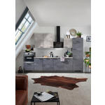 KÜCHENLEERBLOCK 340 cm   in Graphitfarben, Grau  - Schwarz/Graphitfarben, Design, Holzwerkstoff/Metall (340cm) - Xora