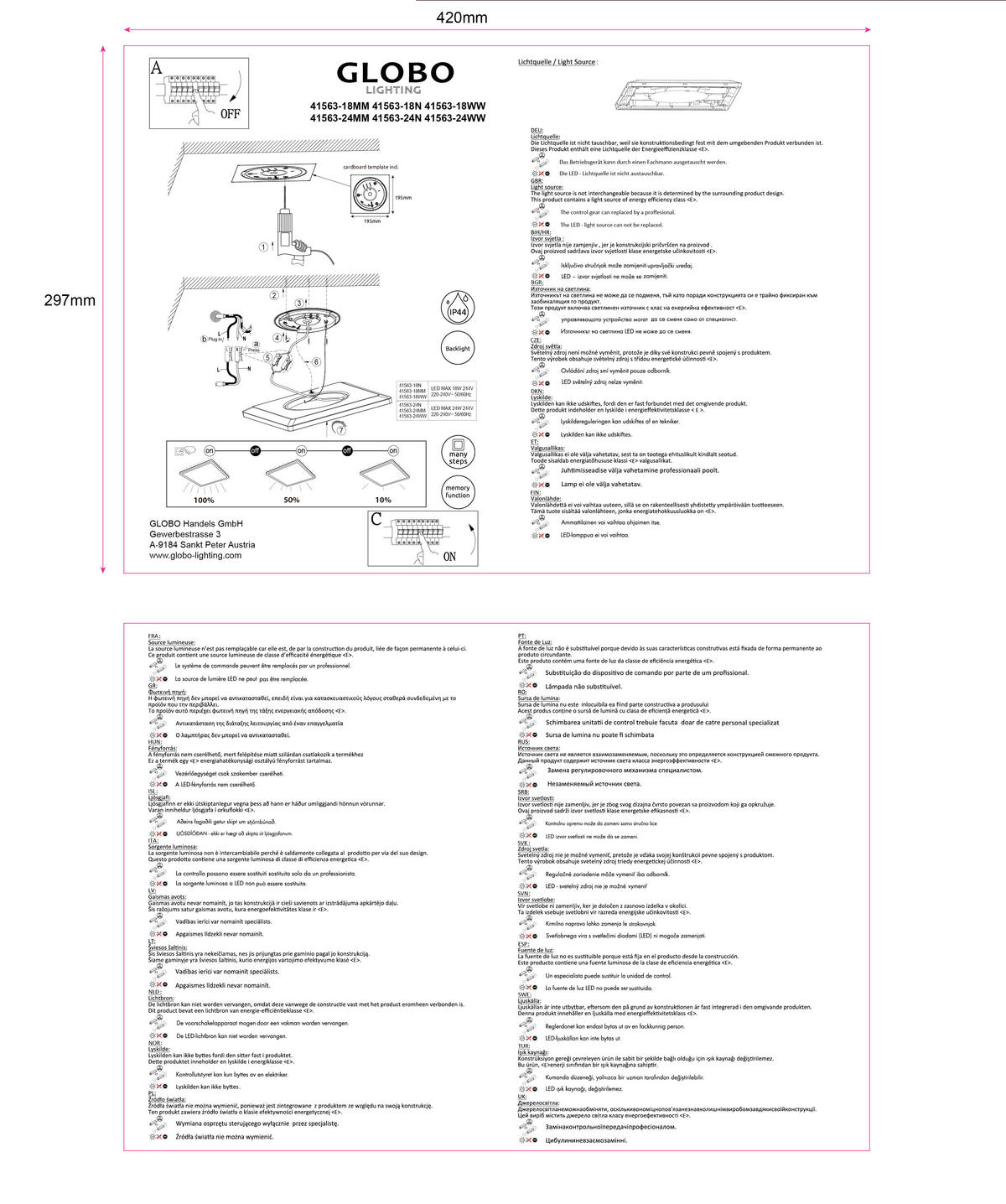 LED PLAFONJERA ZA KUPATILA - boja nikla/bela, Konvencionalno, plastika (29,4/29,4/25cm)