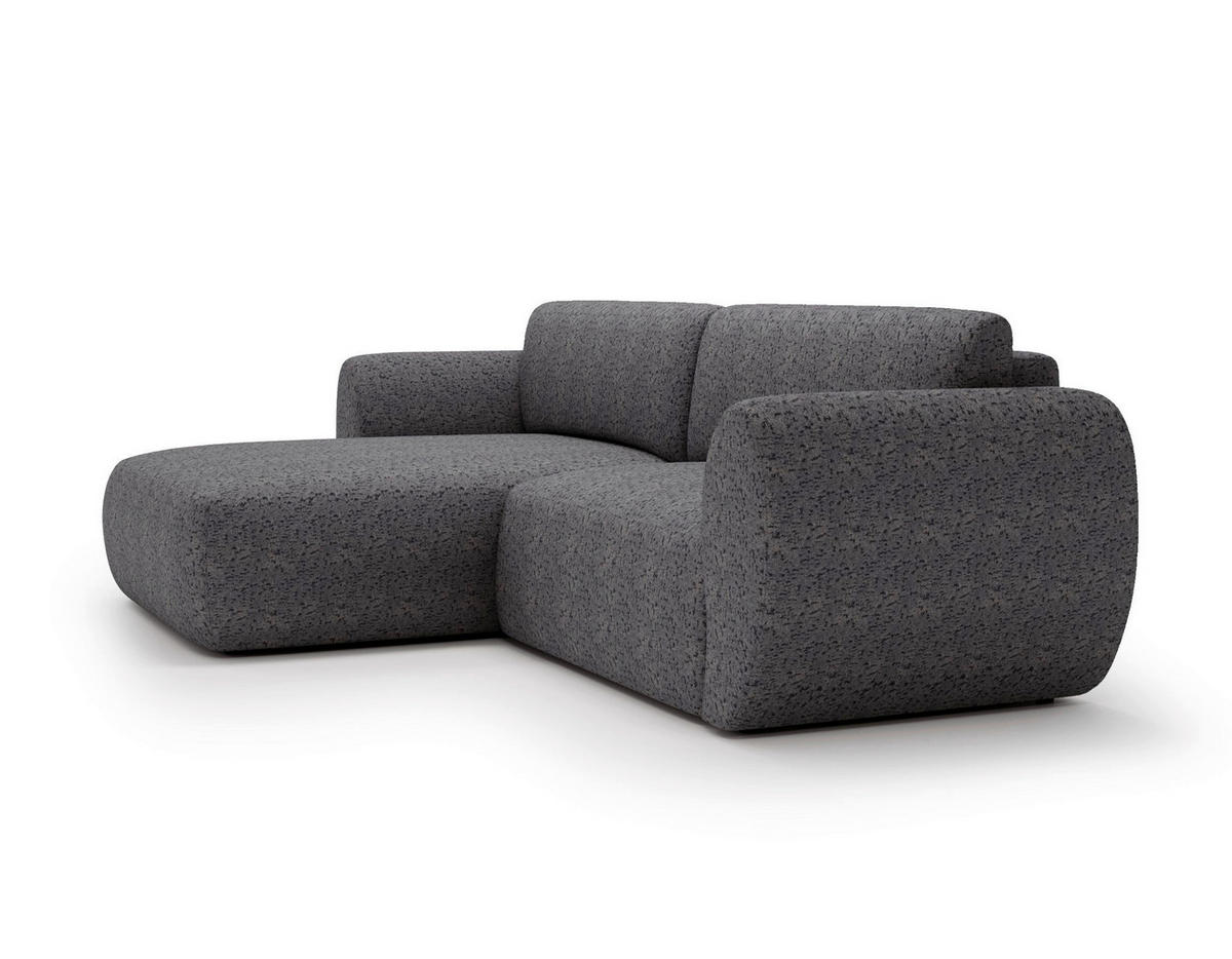 ECKSOFA SOLIS in Chenille Grau  170/288 cm  - Schwarz/Grau, Design, Kunststoff/Textil (170/288cm) - Livetastic