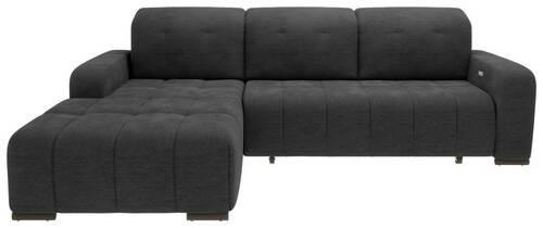 ECKSOFA Schwarz Mikrofaser  - Schwarz, MODERN, Textil/Metall (292/185cm) - Livetastic