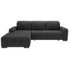 ECKSOFA Schwarz Mikrofaser  - Schwarz, MODERN, Textil/Metall (292/185cm) - Livetastic