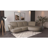 ECKSOFA DANCE E Taupe Flachgewebe  - Taupe/Schwarz, MODERN, Textil/Metall (313/208cm) - Sit & More