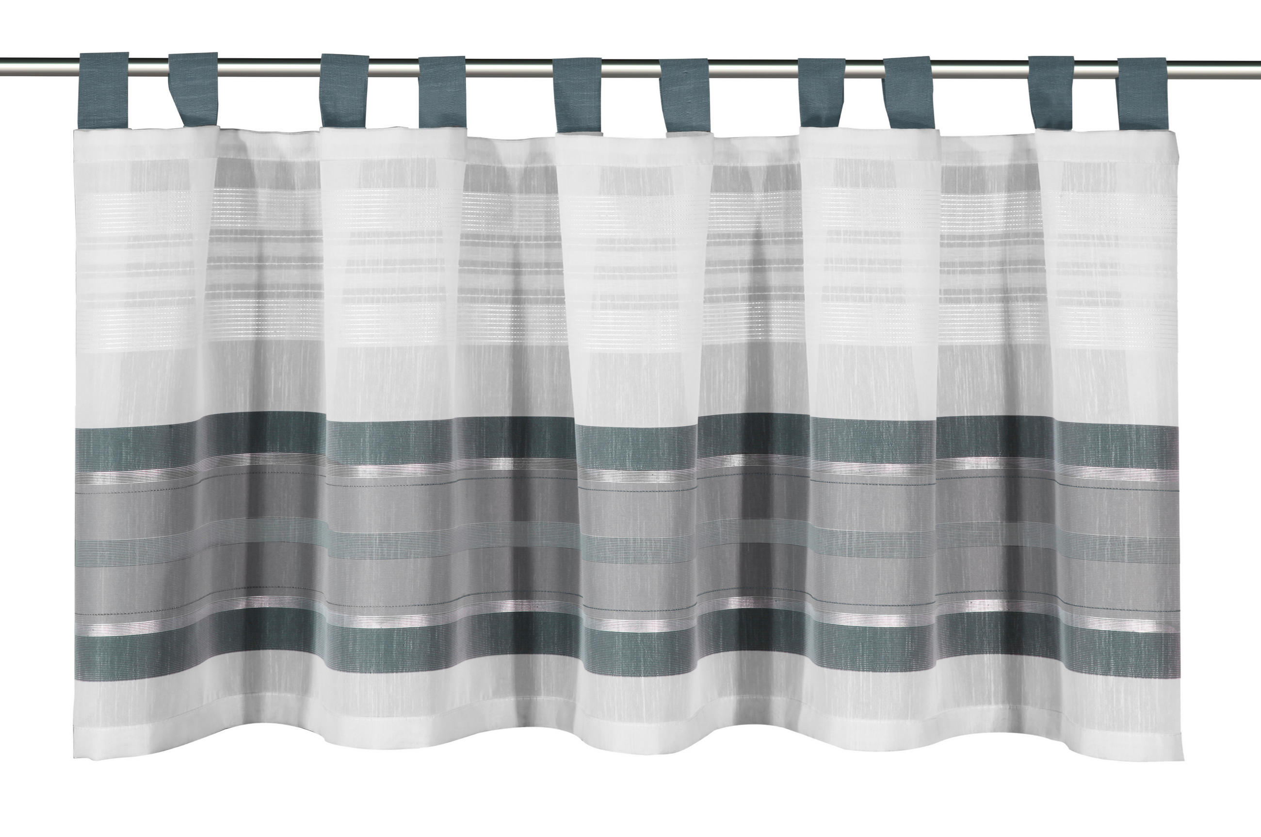 KURZGARDINE  140/45 cm  - Blau/Weiß, Basics, Textil (140/45cm)