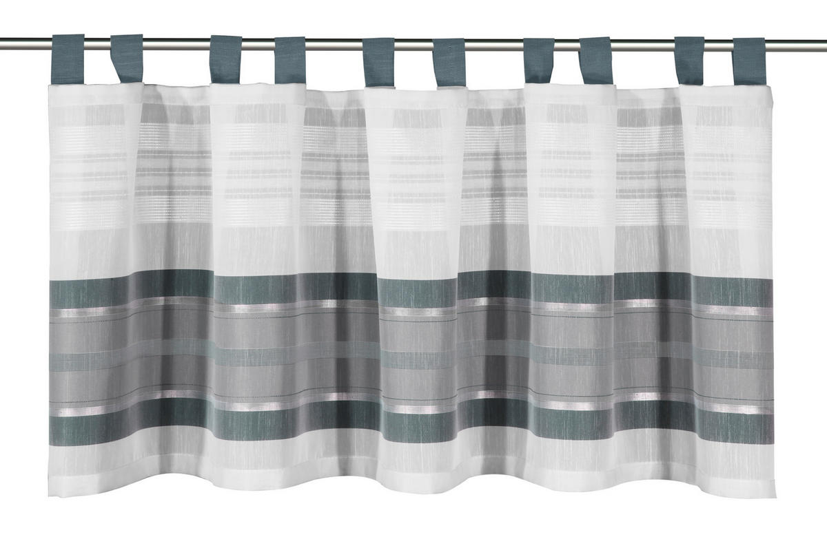 KURZGARDINE  140/45 cm  - Blau/Weiß, Basics, Textil (140/45cm)