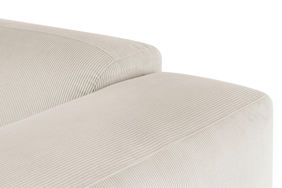 ECKSOFA HANNAH Creme Cord  - Creme/Schwarz, Design, Kunststoff/Textil (200/304cm) - MID.YOU