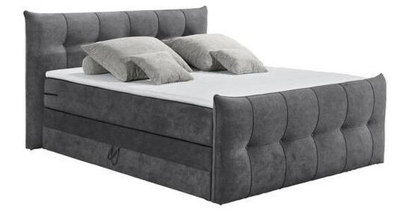 BOXSPRINGBETT 180/200 cm  in Anthrazit  - Anthrazit/Schwarz, KONVENTIONELL, Kunststoff/Textil (180/200cm) - Esposa