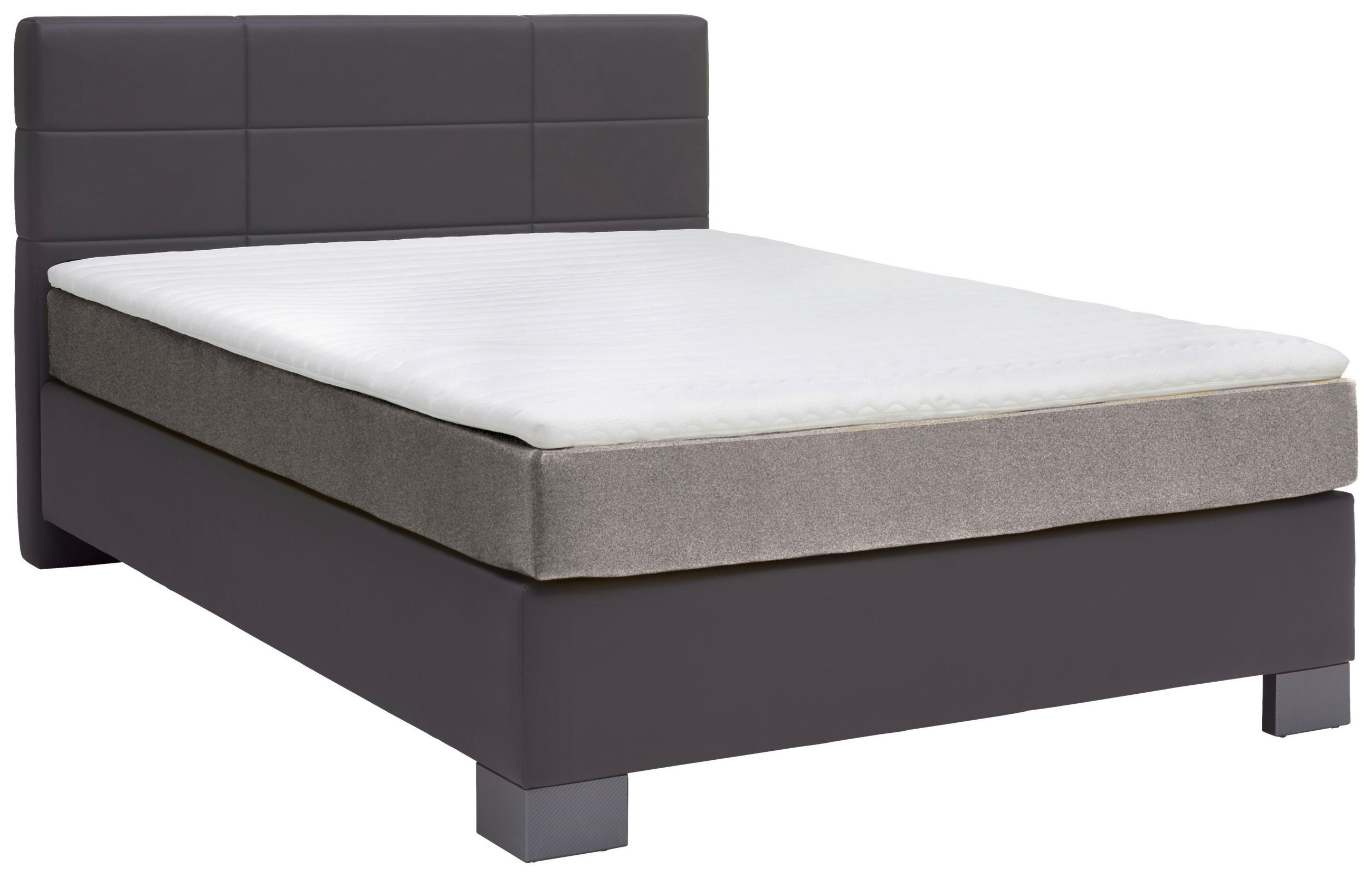 BOXSPRINGBETT 140/200 cm  in Anthrazit  - Anthrazit/Graphitfarben, Design, Holz/Textil (140/200cm) - Hom`in
