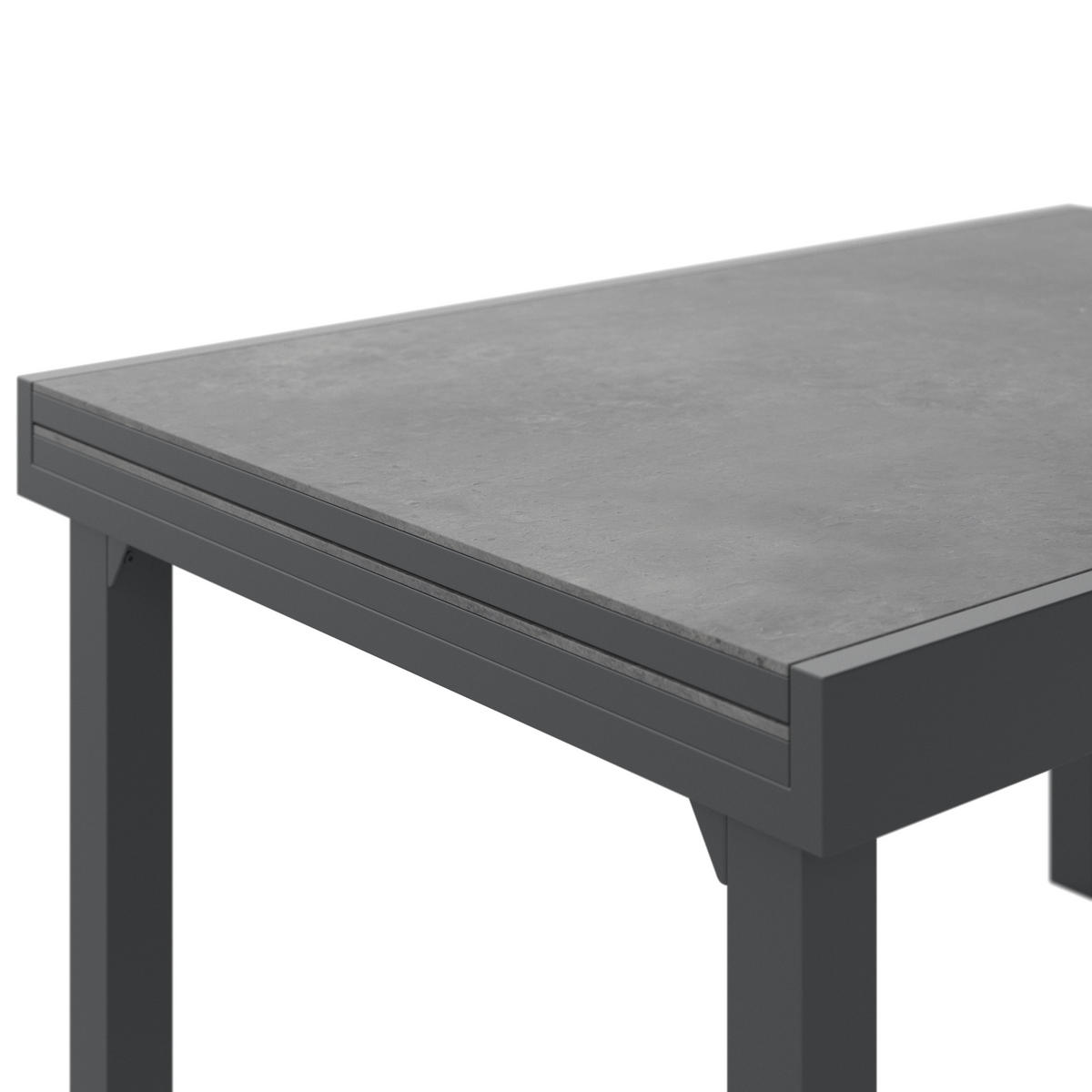 KERTI ASZTAL   - antracit, Modern, műanyag/fém (135/270/75/90cm) - Ambia Garden