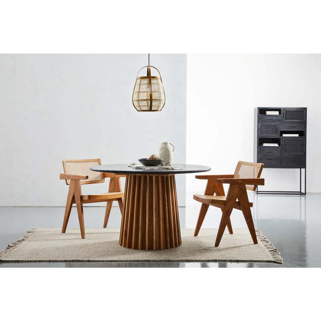 Thumbnail - Livetastic Esstisch Marmor, Schwarz, Akazie, Holz, Stein, Akazie, vollmassiv, Holz, rund, rund, 120x76x120 cm, gastro- u...