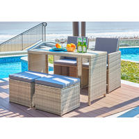 GARTENSET 5-teilig  - Naturfarben/Grau, Design, Kunststoff/Textil - Livetastic