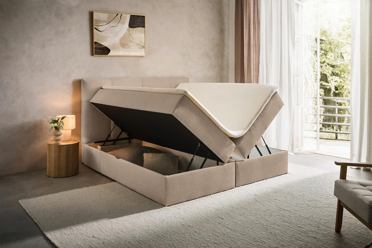 BOXBETT 180/200 cm  in Taupe  - Taupe, KONVENTIONELL, Textil (180/200cm) - Boxxx