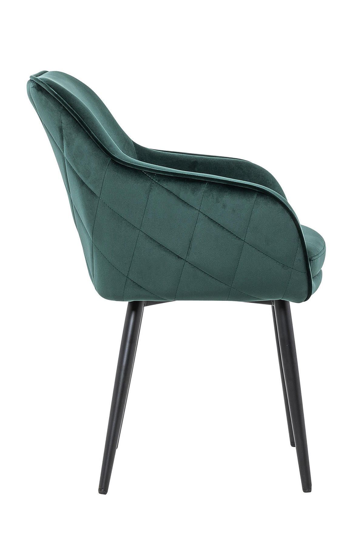 ARMLEHNSTUHL  in Samt  - Waldgrün/Schwarz, MODERN, Textil/Metall (61/85/60cm) - Livetastic
