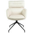 ARMLEHNSTUHL  Stoffauswahl, Sitzfläche 360° drehbar, automatische Rückholfunktion Webstoff  Schwarz, Beige  - Beige/Schwarz, Design, Textil/Metall (62/92/66cm) - Dieter Knoll