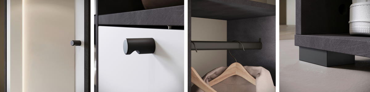 GARDEROBE  in  - Anthrazit/Weiß, Trend, Holzwerkstoff (90/190/33cm)