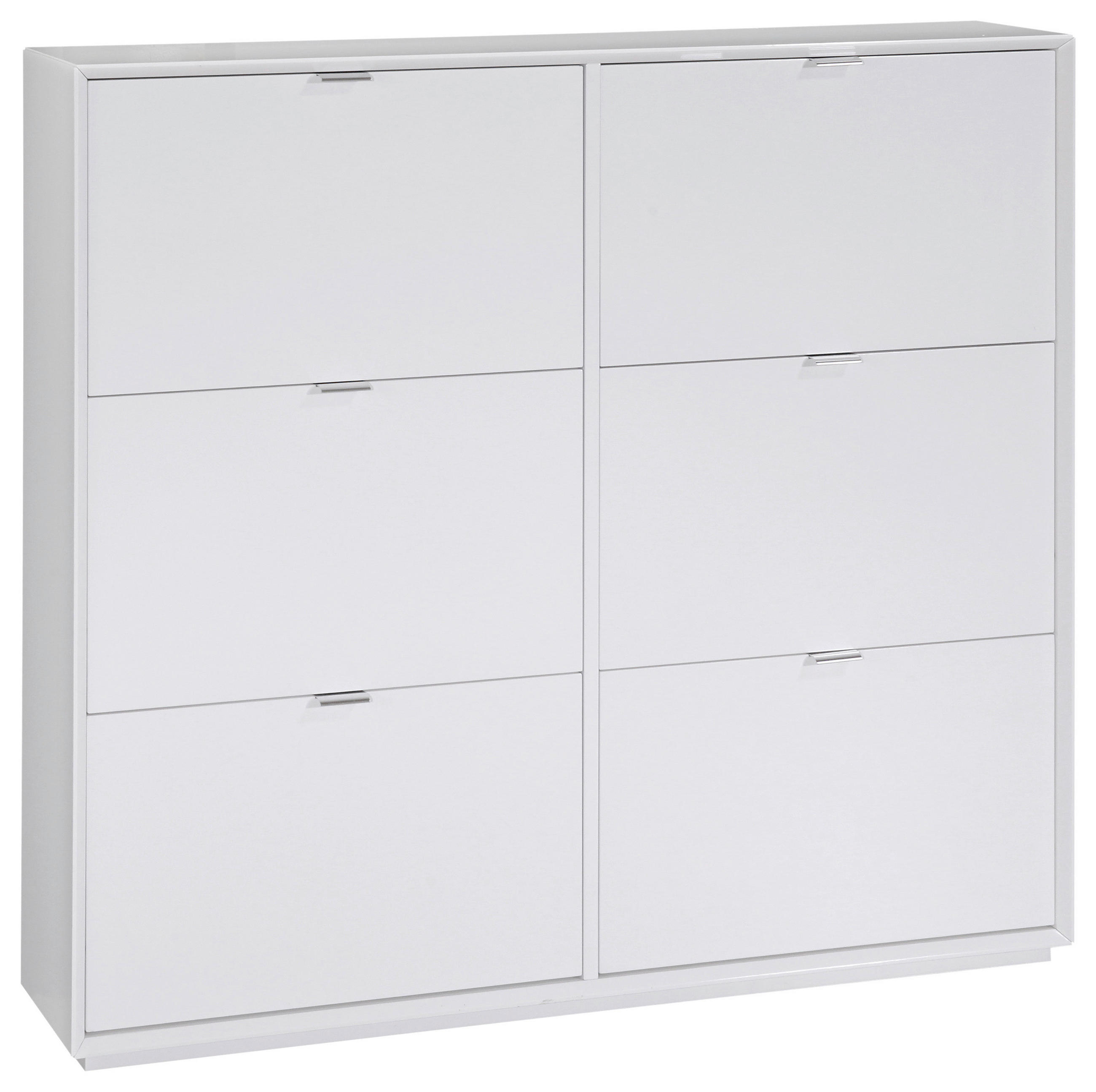 ORMAR ZA OBUĆU  bijela  drvni materijal     - bijela/srebrne boje, Design, drvni materijal/plastika (127,5/121,6/25cm) - Xora