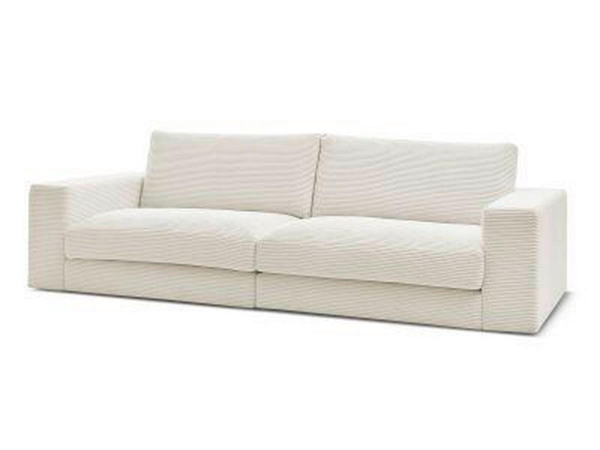 3-SITZER-SOFA LEONARD Cord Beige  - Beige/Schwarz, MODERN, Kunststoff/Textil (274/77/109cm)