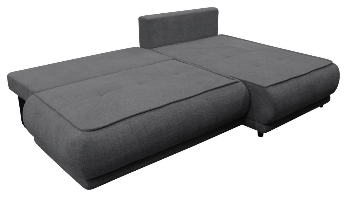 ECKSOFA PAROS Dunkelgrau Bouclé  - Dunkelgrau/Schwarz, Design, Kunststoff/Textil (277/179cm) - MID.YOU