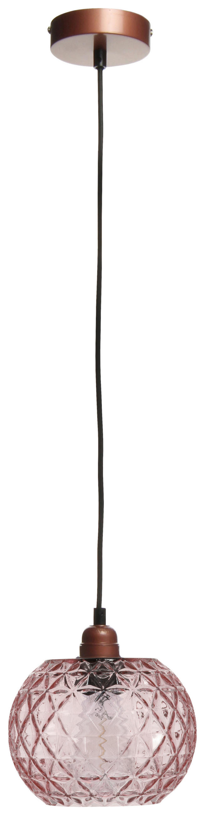 ZÁVESNÉ SVIETIDLO, 18/18/18 cm  - ružová, Basics, sklo (18/18/18cm) - MID.YOU