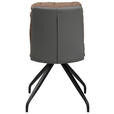 STUHL  in Eisen Lederlook, Mikrofaser Metall, Textil  - Schwarz/Braun, Design, Textil/Metall (46,5/88,5/67cm) - Hom`in