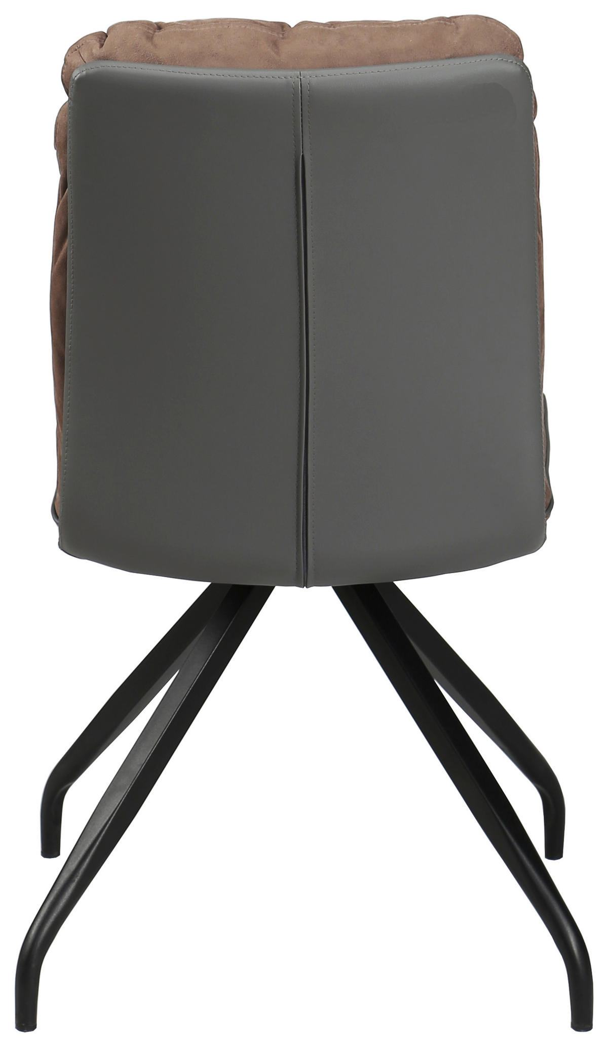 STUHL  in Eisen Lederlook, Mikrofaser Metall, Textil  - Schwarz/Braun, Design, Textil/Metall (46,5/88,5/67cm) - Hom`in