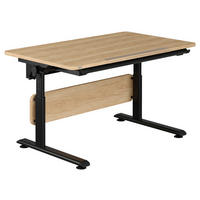 JUGENDSCHREIBTISCH 120/70/53-79 cm höhenverstellbar, in verschiedenen Holz-Dekoren erhältlich  - Eichefarben/Schwarz, KONVENTIONELL, Holzwerkstoff/Metall (120/70/53-79cm) - Paidi