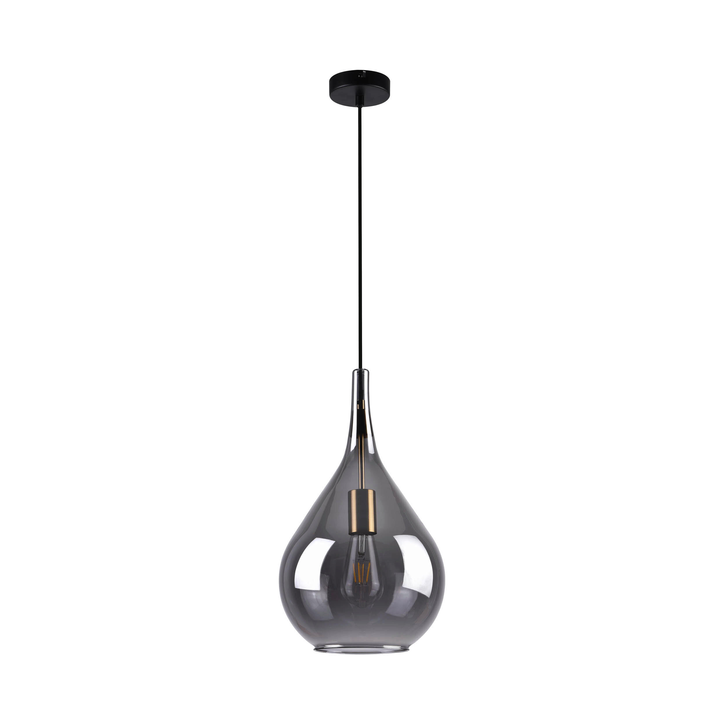 PENDELLEUCHTE GOTA 25/150 cm   - Schwarz, Design, Glas/Metall (25/150cm) - Näve