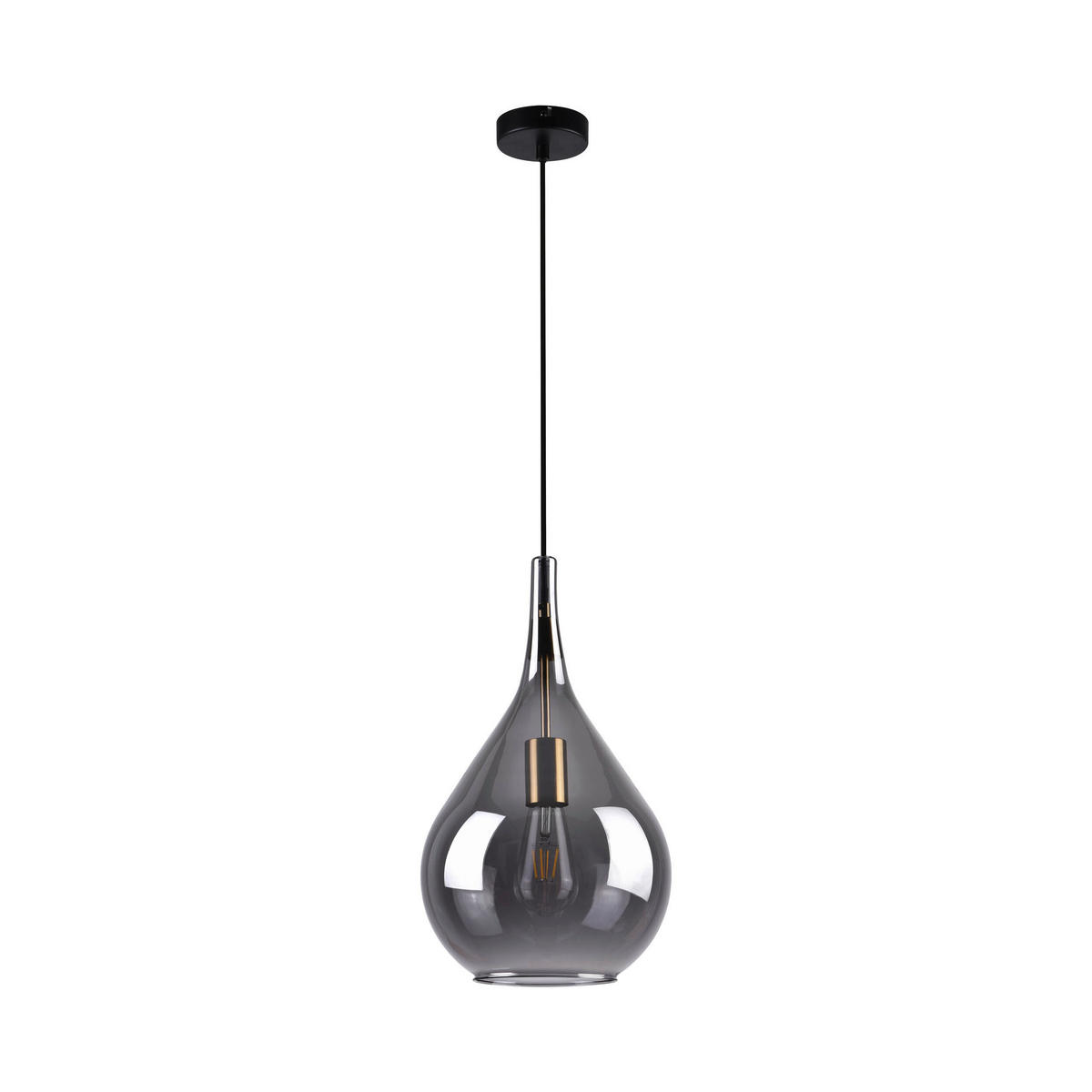 PENDELLEUCHTE 25/150 cm  - Schwarz, Design, Glas/Metall (25/150cm) - Näve