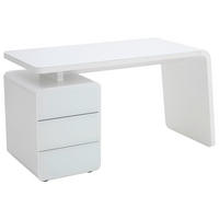 SCHREIBTISCH 132/60/75 cm  in Weiß  - Weiß, Design, Glas/Holzwerkstoff (132/60/75cm)