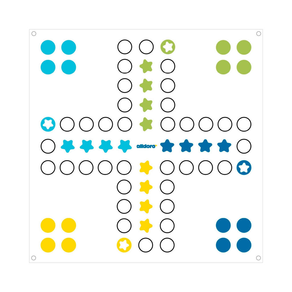 Thumbnail - alldoro Outdoorspiel Ludo, Mehrfarbig, Kunststoff, Textil, 150x150 cm, unisex, Größe an Kinderhände angepasst, Outdoor S...