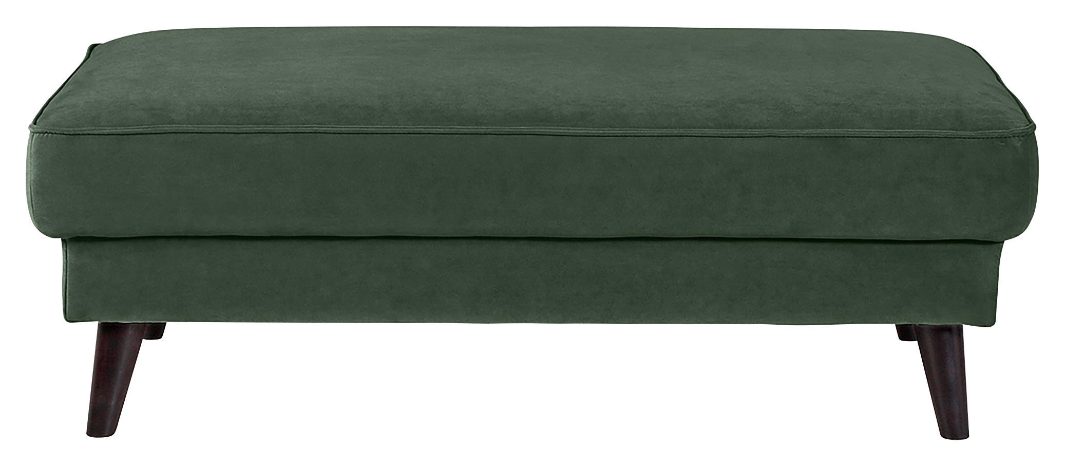 HOCKER Samt Dunkelgrün  - Wengefarben/Dunkelgrün, MODERN, Holz/Textil (123/45/74cm) - MID.YOU
