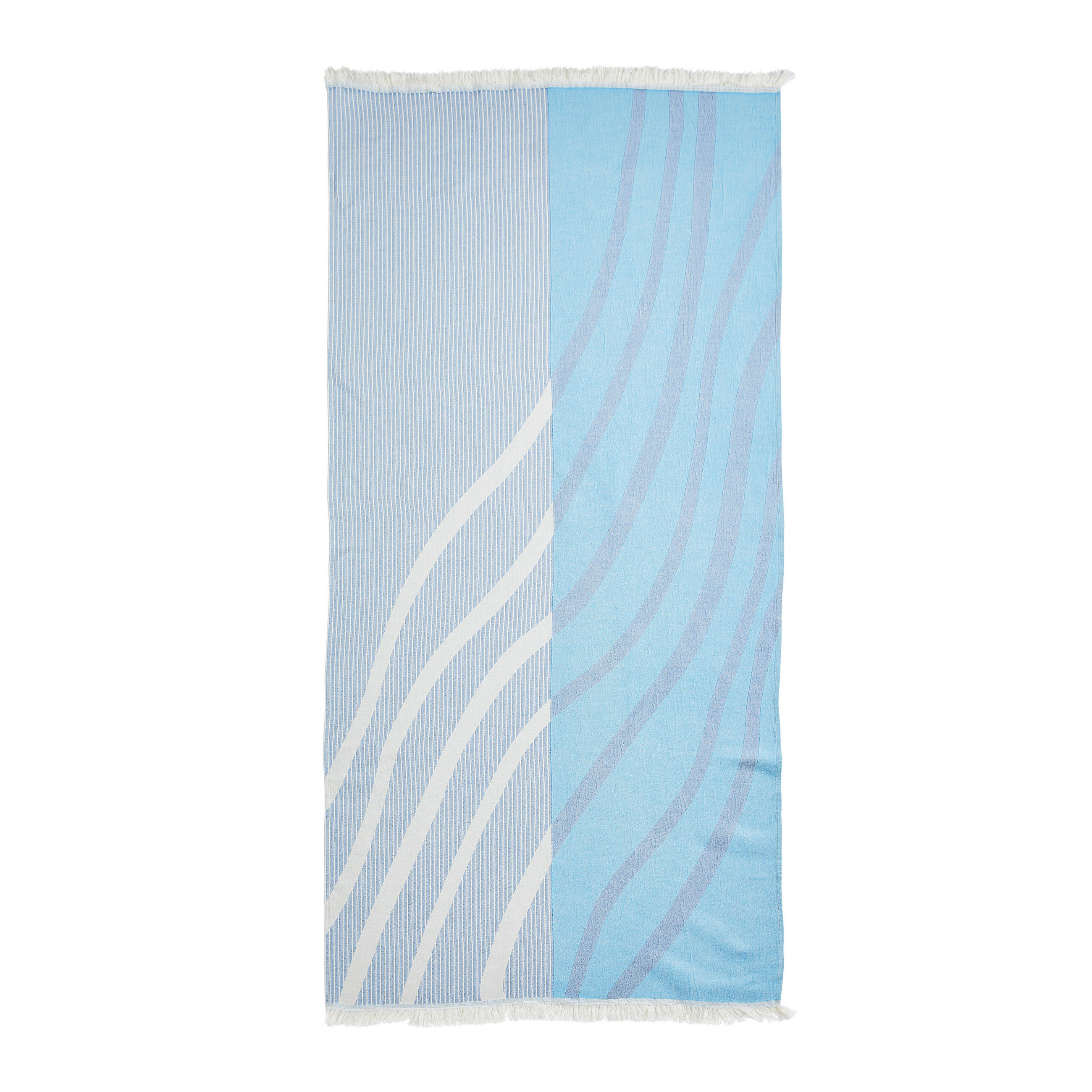 Esposa Strandtuch Blau, Ecru 80x180 cm