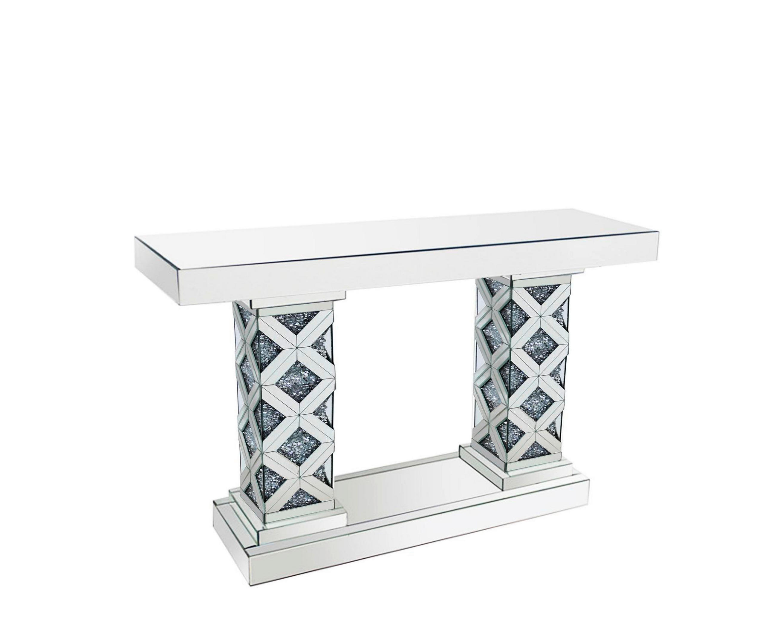KONSOLBORD i trä, glas    - silver, Trend, trä/glas (120cm) - Ambia Home