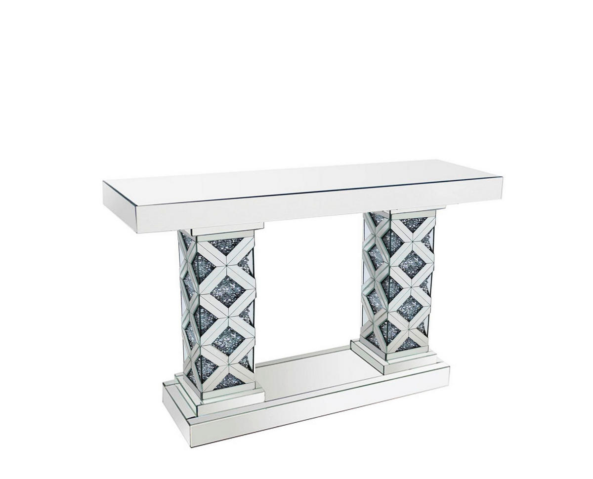 KONSOLENTISCH in Holz, Glas   - Silberfarben, Trend, Glas/Holz (120cm) - Ambia Home