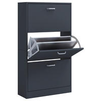 SCHUHSCHRANK Sipos  in 59/105/22 cm  - Anthrazit/Silberfarben, Design, Holzwerkstoff/Kunststoff (59/105/22cm) - MID.YOU