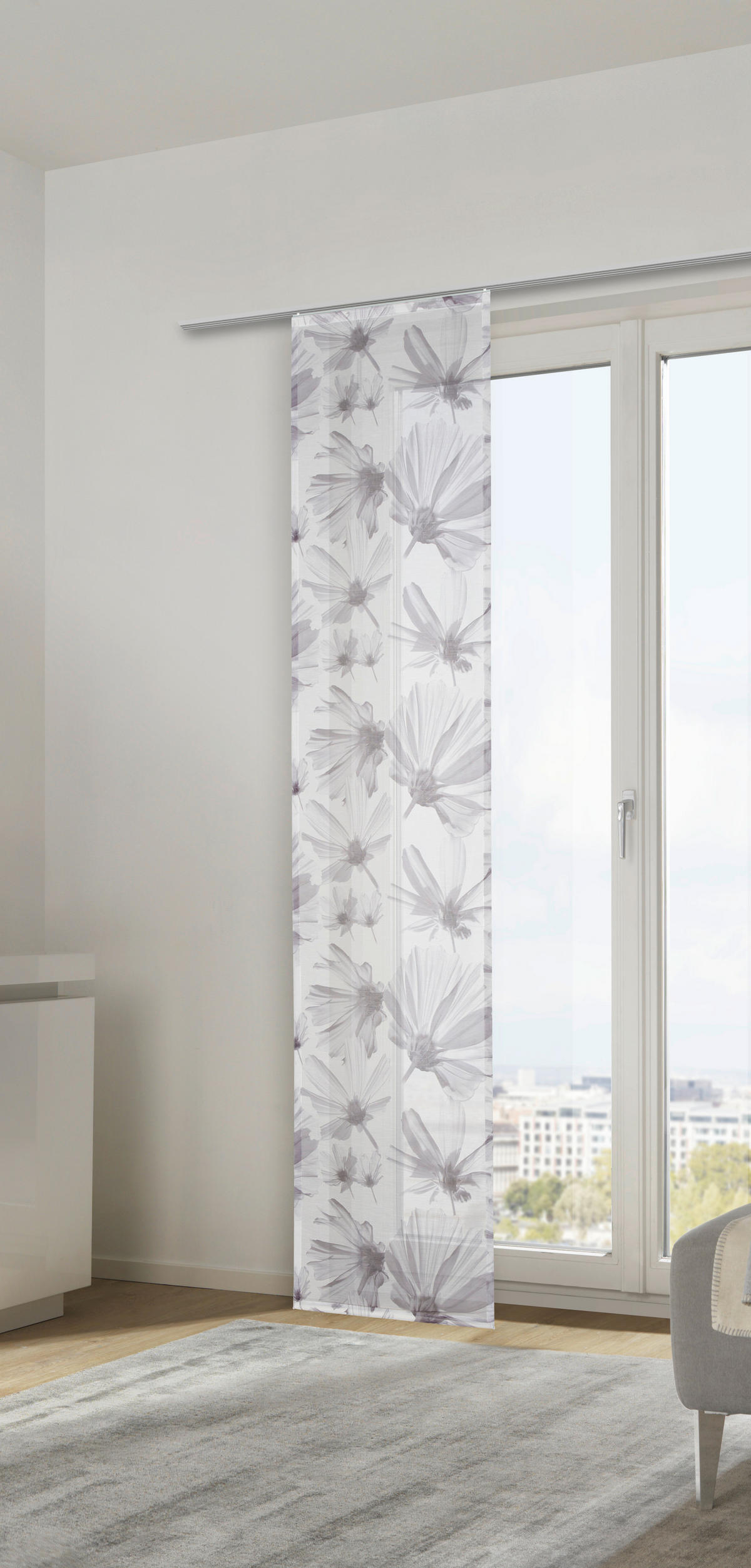 FLÄCHENVORHANG   halbtransparent  60/245 cm   - Silberfarben, Basics, Textil (60/245cm) - Ambiente