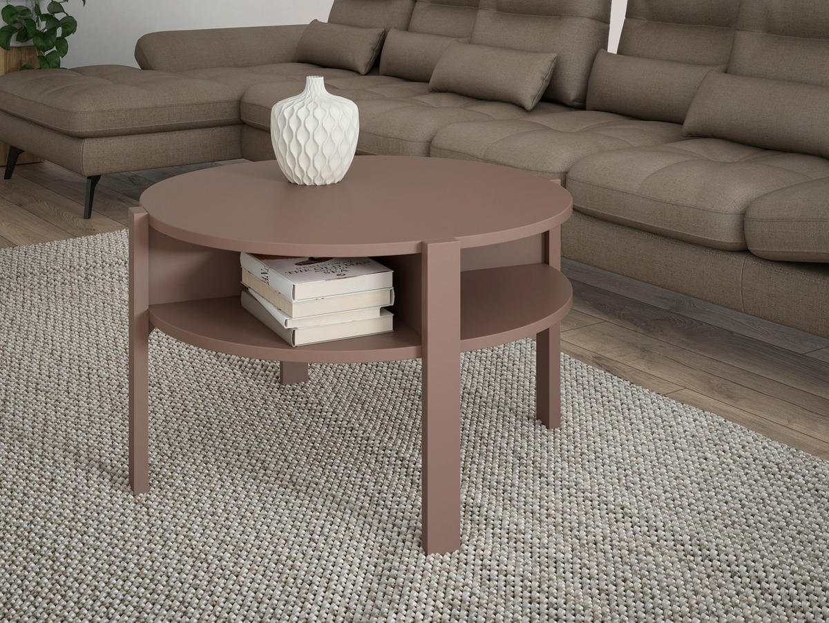 COUCHTISCH 74,4/74,4/45,5 cm rund Terracotta  - Terracotta, Design, Holzwerkstoff (74,4/74,4/45,5cm) - Carryhome