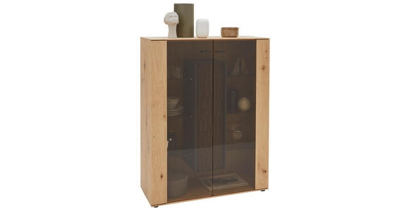 HIGHBOARD Eichefarben 106/138/44 cm - Eichefarben, Natur, Glas/Holz (106/138/44cm) - Valnatura