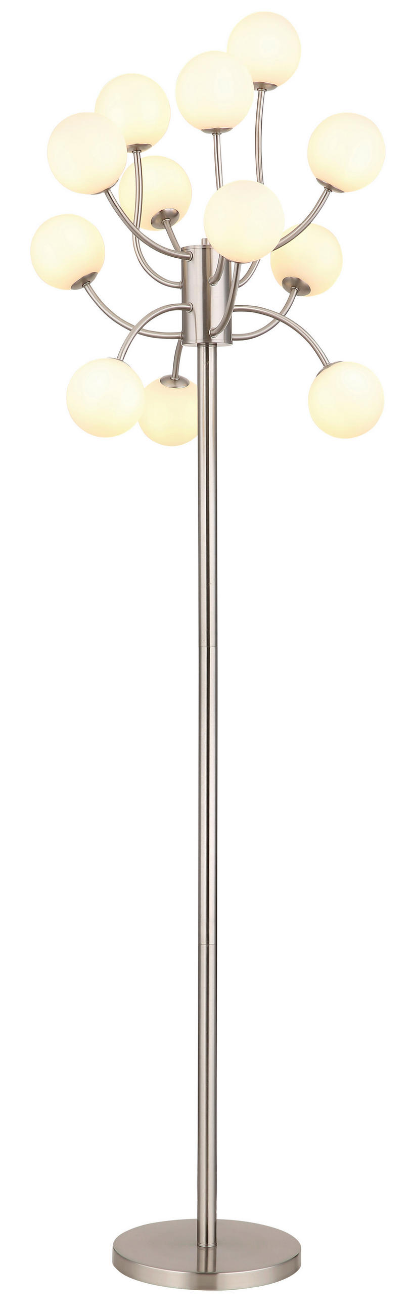 LED-STEHLEUCHTE - Weiss/Schwarz, Konventionell, Glas/Kunststoff (62/200cm) - Globo