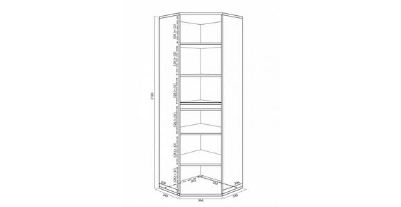 ECKSCHRANK 60/210/60 cm Weiß  - Weiß, KONVENTIONELL, Holzwerkstoff (60/210/60cm) - Xora