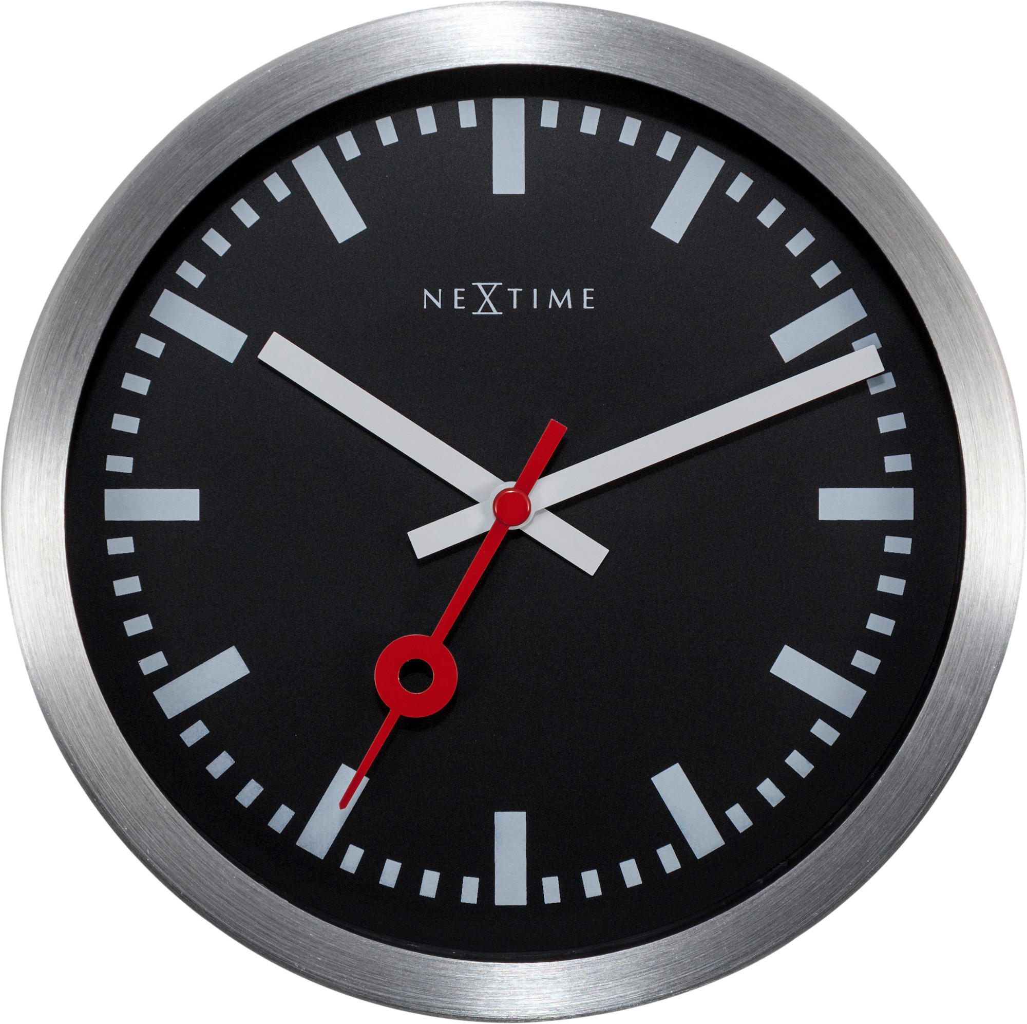 WANDUHR 19/19/3,8 cm   - Silberfarben/Schwarz, Basics, Metall (19/19/3,8cm)