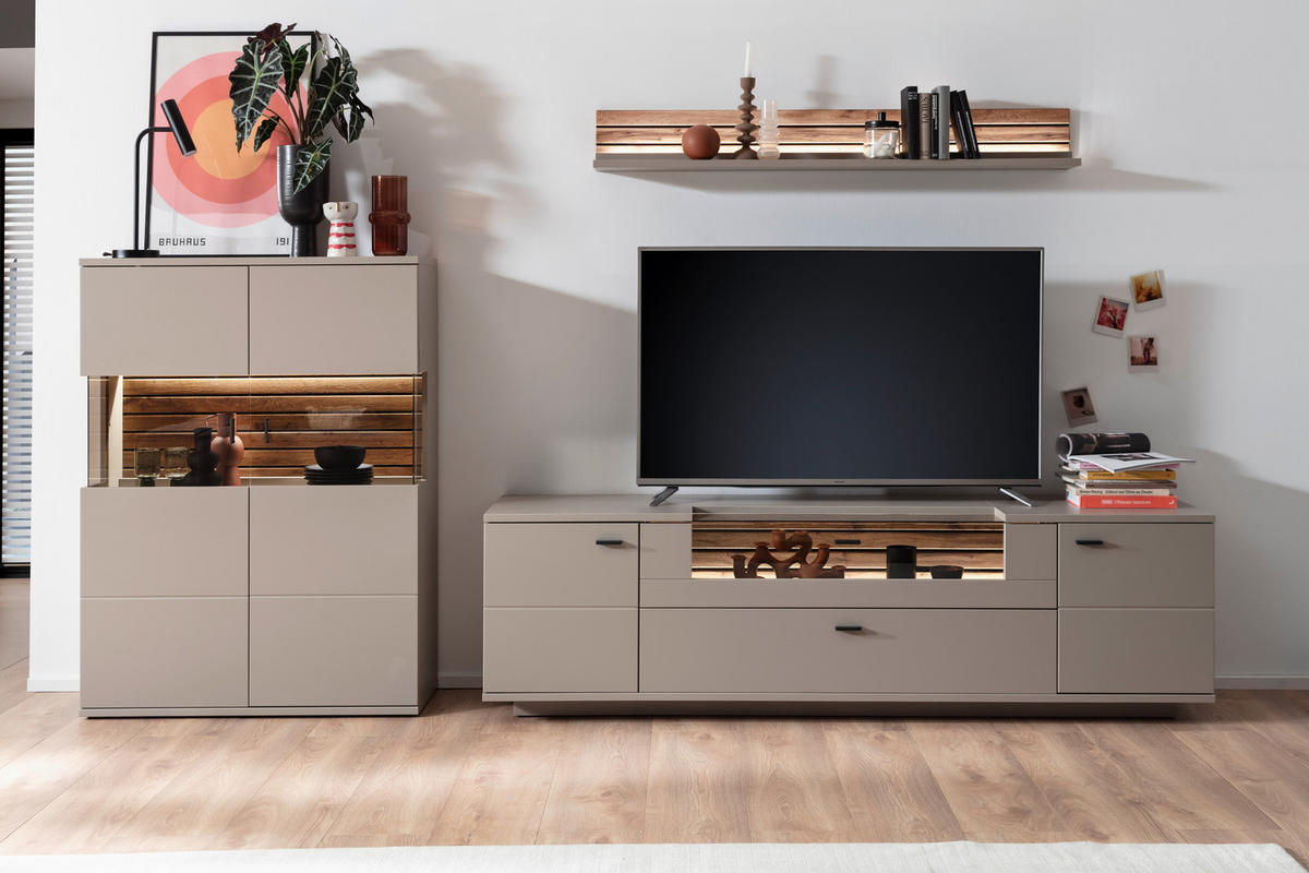 HIGHBOARD , 100/135/37 cm,  - Anthrazit/Eiche Wotan, Design, Holzwerkstoff/Metall (100/135/37cm) - Livetastic